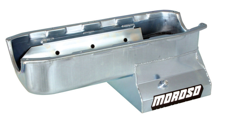 Moroso Pre-85 Chevrolet SBC (w/2 Piece Rear Main Seal) Wet Sump 7qt 8.25in Steel Oil Pan - Black