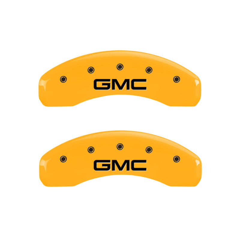 MGP 4 Caliper Covers Engraved Front & Rear GMC Yellow Finish Black Char 2007 GMC Savana 2500