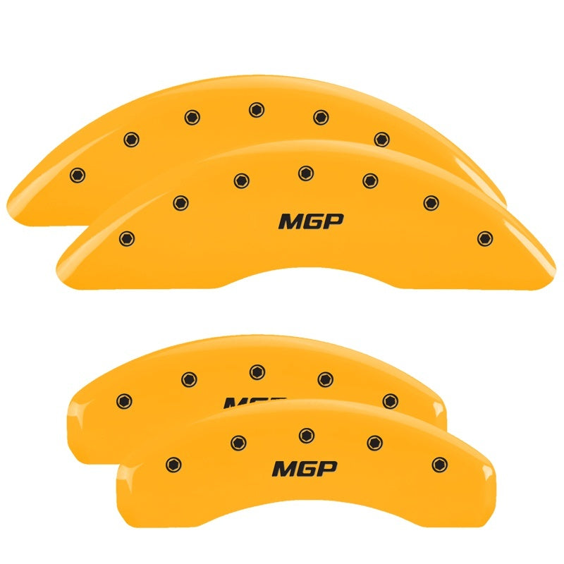 MGP 4 Caliper Covers Engraved Front & Rear MGP Yellow Finish Black Char 2004 Infiniti I35