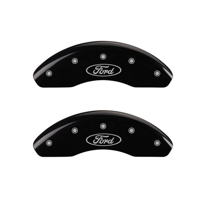 MGP Rear set 2 Caliper Covers Engraved Rear GT Black finish silver ch