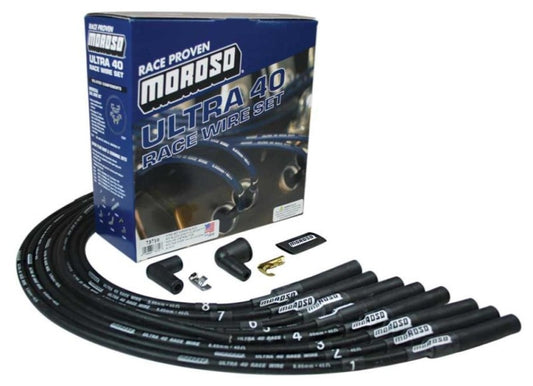 Moroso Chevrolet Big Block Ignition Wire Set - Ultra 40 - Unsleeved - Non-HEI - Over Valve - Black