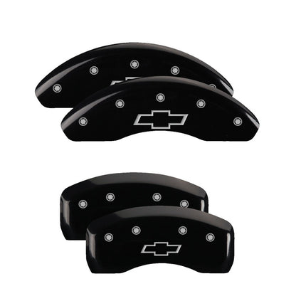 MGP 4 Caliper Covers Engraved Front & Rear MGP Black Finish Silver Char 2018 Chevrolet Equinox