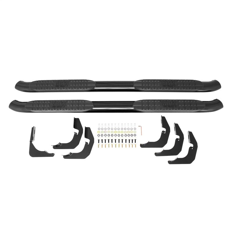 Westin 2007-2013 Chevy Silverado 1500 Crew Cab PRO TRAXX 4 Oval Nerf Step Bars - Black