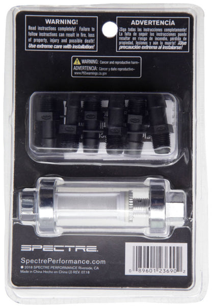 Spectre Premium Clearview Fuel Filter (Incl. 1/4in. / 5/16in. / 3/8in. Barb Fittings)
