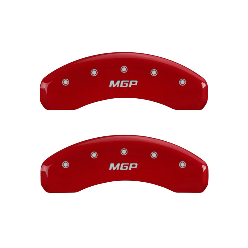 MGP 4 Caliper Covers Engraved Front & Rear MGP Red Finish Silver Characters 2016 Chevrolet SS