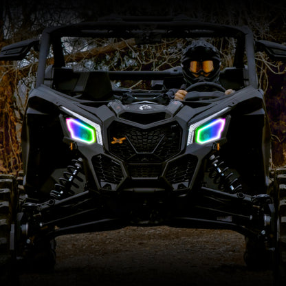 Oracle 17-21 Can-Am Maverick X3 Dynamic RGB+W Headlight Halo Kit - ColorSHIFT - Dynamic SEE WARRANTY