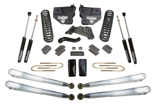 MaxTrac 13-18 RAM 3500 4WD 4in/1in MaxPro Coil Lift Kit w/4-Link Arms & MaxTrac Shocks