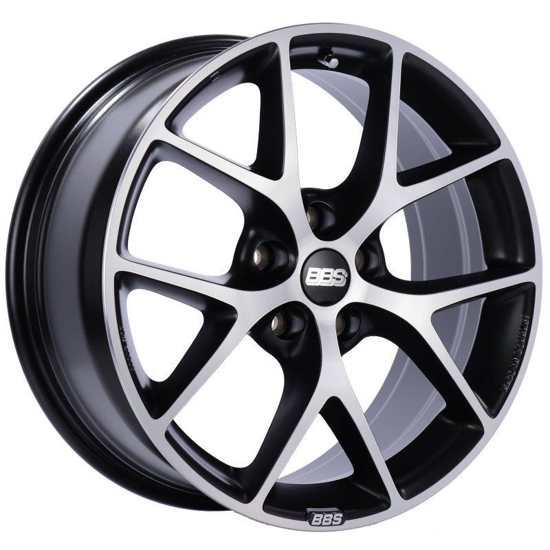 BBS SR 19x8.5 5x108 ET45 Satin Black Diamond Cut Face Wheel -70mm PFS/Clip Required