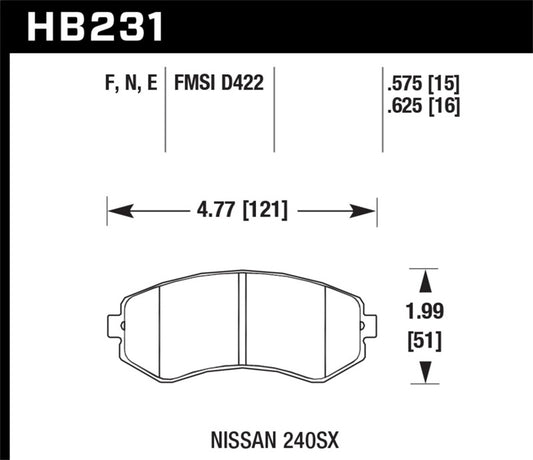 Hawk 89-93 240SX LE & SE (non-ABS) & Base / 94-96 240SX SE & Base Blue 9012 Race Front Brake Pads