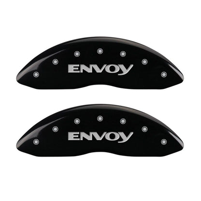 MGP 4 Caliper Covers Engraved Front & Rear Envoy Black finish silver ch