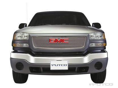 Putco 03-06 GMC Sierra Light/Heavy Duty (Covering Logo) - Bolt on Liquid Mesh Grilles