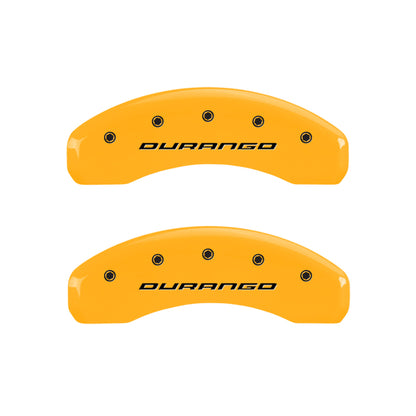 MGP 4 Caliper Covers Engraved Front & Rear Durango Yellow Finish Black Char 2007 Dodge Durango