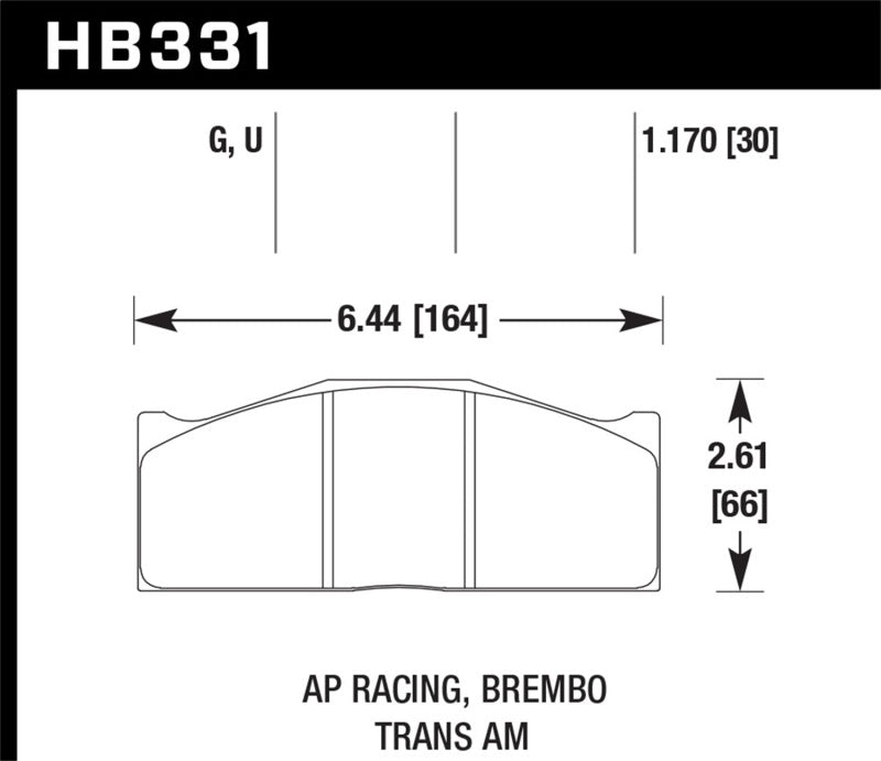 Hawk DTC-80 AP Racing/Brembo 30mm Race Brake Pads