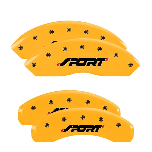 MGP 4 Caliper Covers Engraved Front & Rear Oval logo/Ford Yellow finish black ch