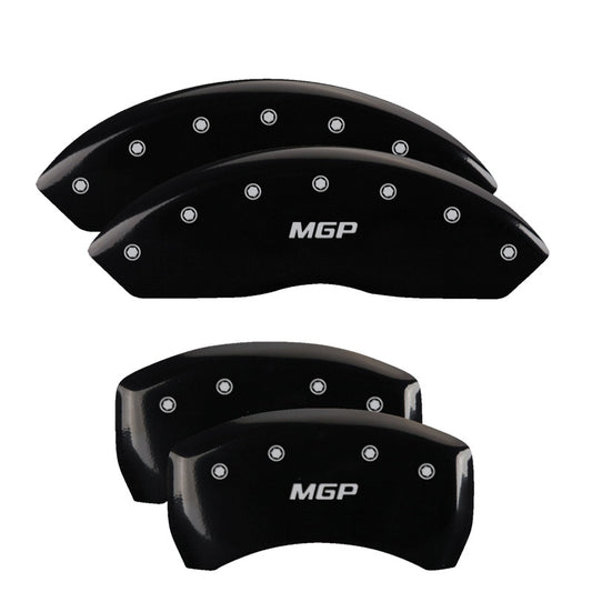 MGP 4 Caliper Covers Engraved Front & Rear MGP Black Finish Silver Characters 2019 Acura RDX