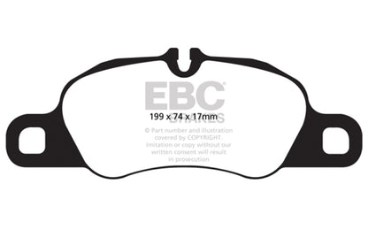 EBC 12-16 Porsche Boxster 2.7L (Cast Iron Rotors Only) Bluestuff Front Brake Pads