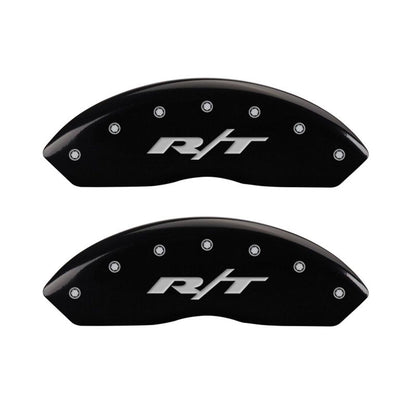 MGP 4 Caliper Covers Engraved Front & Rear RT Black finish silver ch