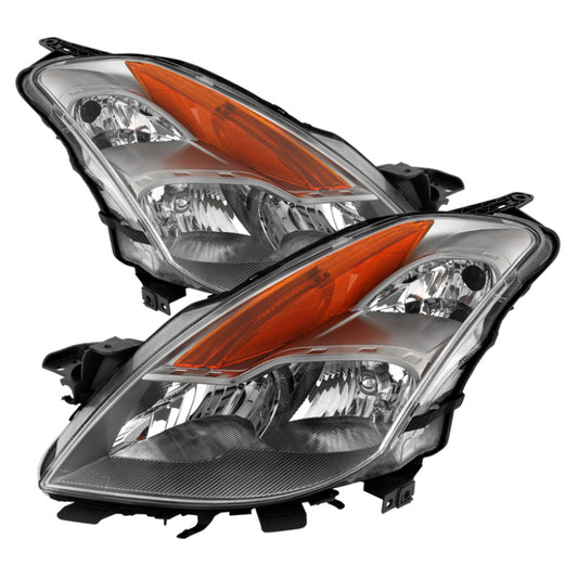 Xtune Nissan Altima Coupe 08-09 Halogen Only OEM Headlights Chrome HD-JH-NA08-2D-C