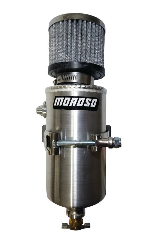 Moroso Breather Tank/Catch Can -6An Male Fitting - Aluminum