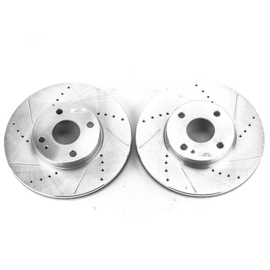 Power Stop 2016 Scion iA Front Evolution Drilled & Slotted Rotors - Pair