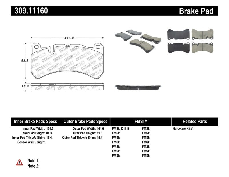 StopTech Performance Brake Pads