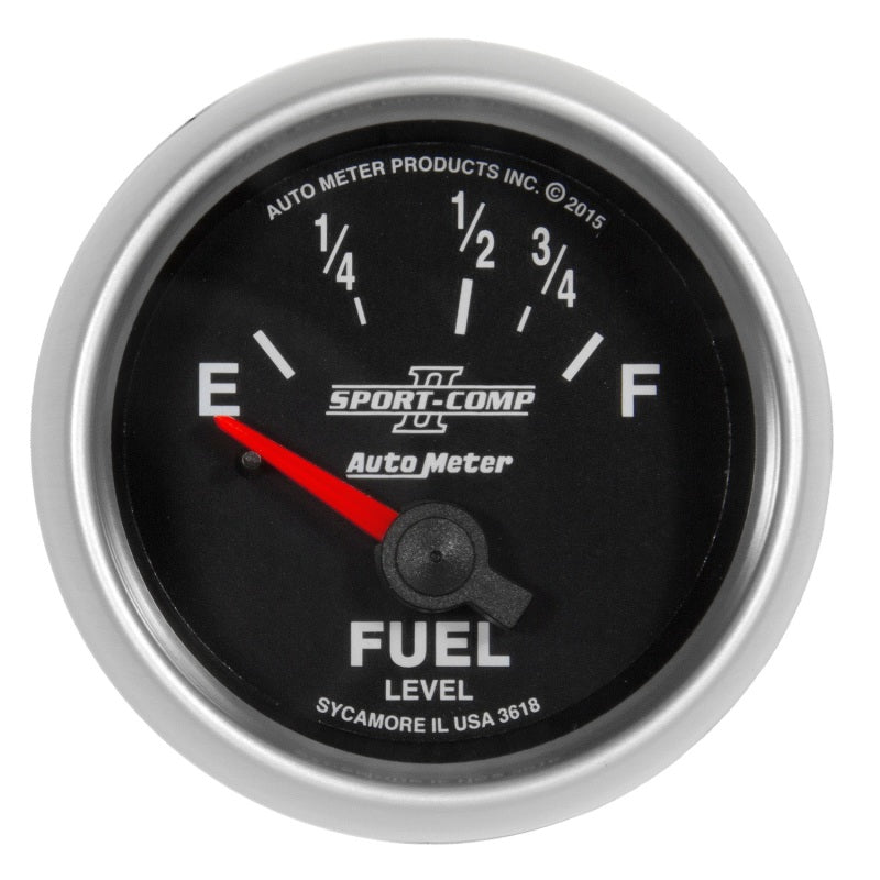 Autometer Sport-Comp II Gauge Fuel Level 2 1/16in 16e To 158f Elec Sport-Comp II