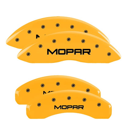 MGP 4 Caliper Covers Engraved Front & Rear MGP Yellow finish black ch