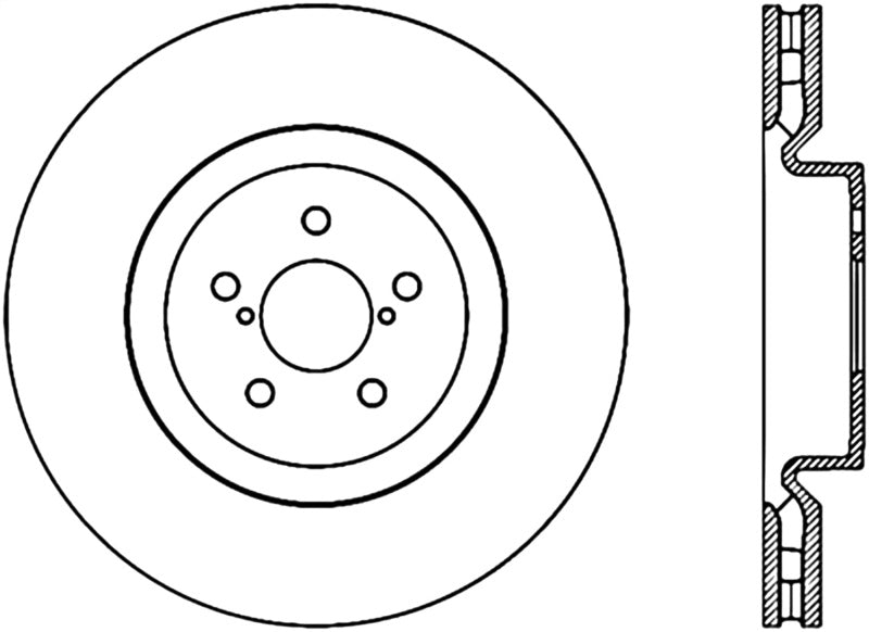 StopTech Power Slot 04 STi CRYO (5x100) Front Right Rotor