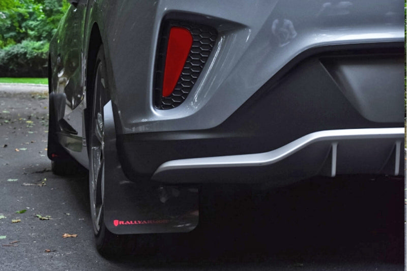 Rally Armor 19-21 Hyundai Veloster Turbo/2.0/R-Spec Black UR Mud Flap w/Red Logo