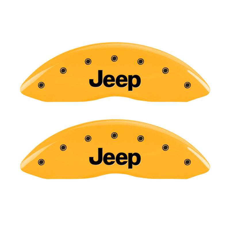 MGP 4 Caliper Covers Engraved Front & Rear Jeep Yellow Finish Black Char 1999 Jeep Grand Cherokee