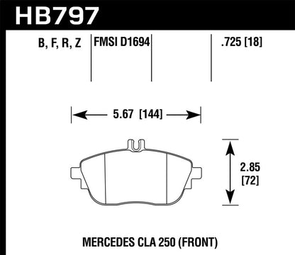 Hawk 17+ Infiniti QX30 HPS 5.0 Front Brake Pads