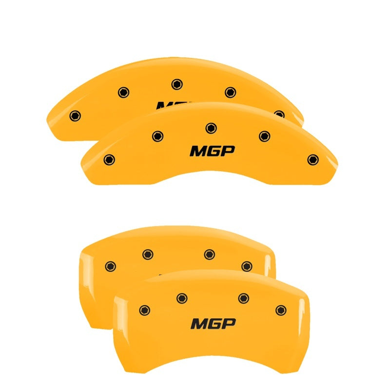 MGP 4 Caliper Covers Engraved Front & Rear MGP Yellow finish black ch