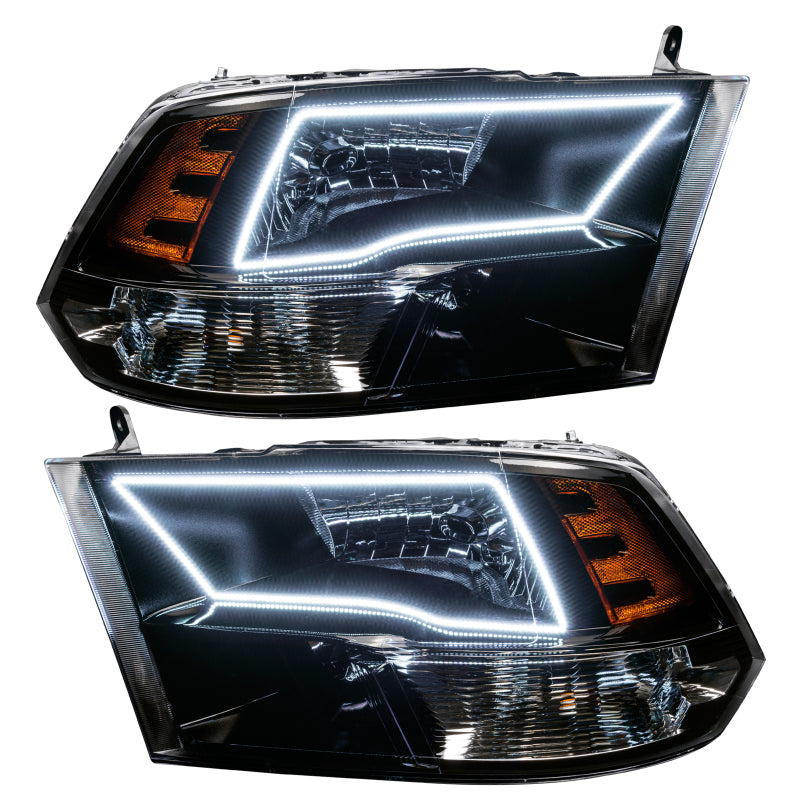 Oracle 09-17 RAM 1500 TRX Quad Pre-Assembled Headlights Blk Housing - w/ BC1 Cntrl SEE WARRANTY