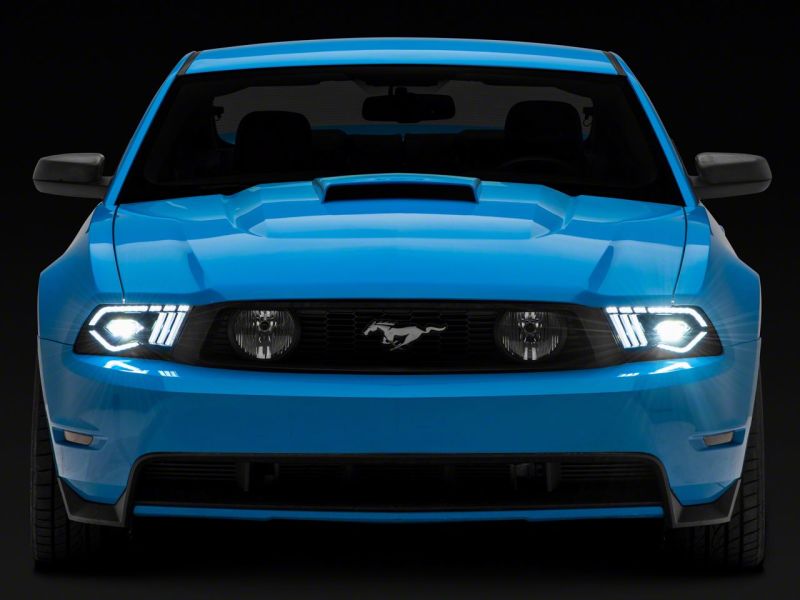 Raxiom 10-12 Ford Mustang w/ Factory Halogen LED Projector Headlights- Blk Housing (Clear Lens)