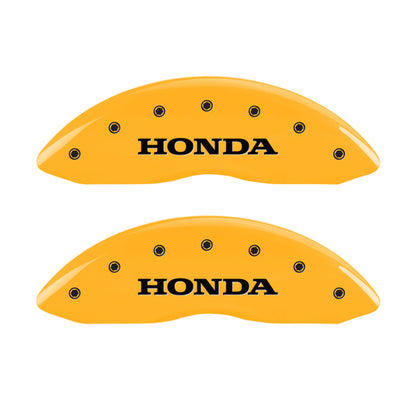 MGP 4 Caliper Covers Engraved Front Honda Engraved Rear Pilot/2015 Yellow finish black ch