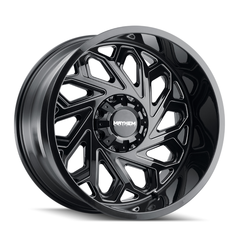 Mayhem 8112 Essex 20x9 / 6x135 BP / 18mm Offset / 106mm Hub Black w/ Milled Spokes Wheel