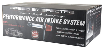 Spectre 10-11 Chevy Camaro V6-3.6L F/I Air Intake Kit - Clear Anodized w/Red Filter