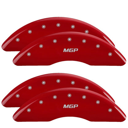 MGP 4 Caliper Covers Engraved Front & Rear MGP Red finish silver ch