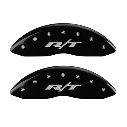 MGP 4 Caliper Covers Engraved Front & Rear RT Black finish silver ch