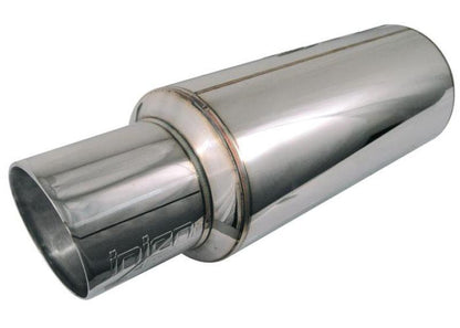 Injen 2 3/8 Universal Muffler w/Stainless Steel resonated rolled tip (Injen embossed logo)