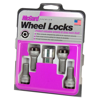 McGard Wheel Lock Bolt Set - 4pk. (Radius Seat) M14X1.5 / 17mm Hex / 27.0mm Shank Length - Black