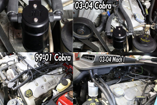 J&L 99-04 Ford Mustang SVT Cobra Driver Side Oil Separator 3.0 - Black Anodized