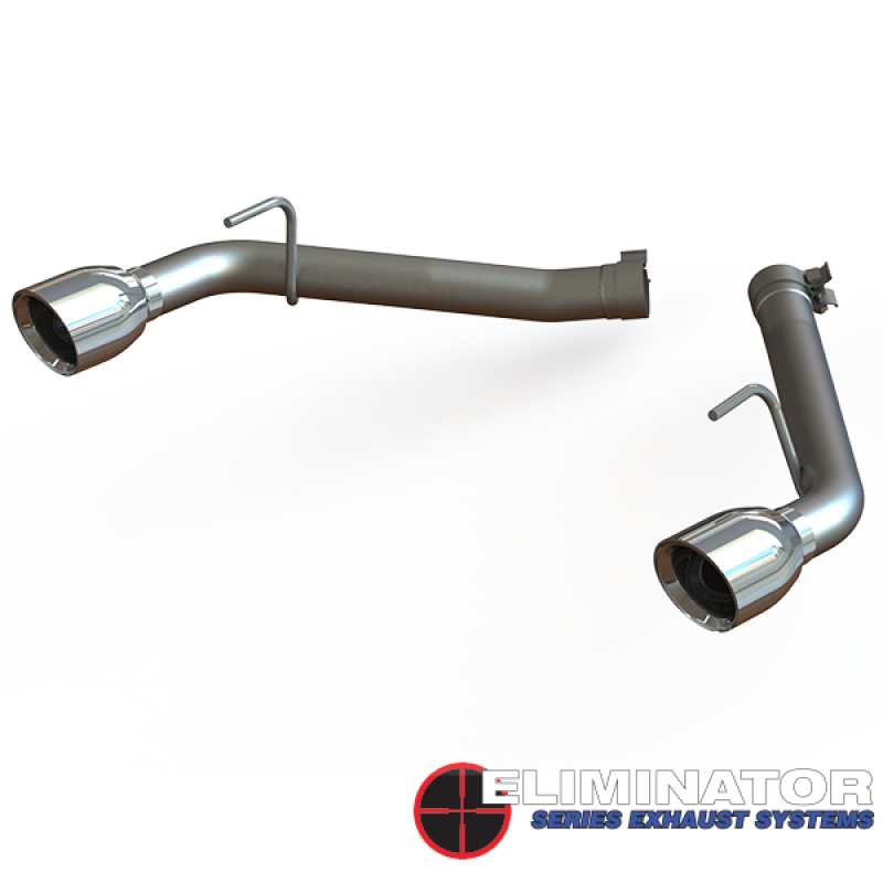 QTP 14-15 Chevrolet Camaro SS 6.2L 304SS Eliminator Muffler Delete Axle Back Exhaust w/4.5in Tips