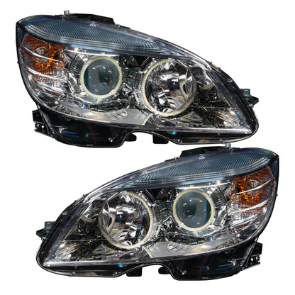 Oracle 08-11 Mercedes Benz C-Class Pre-Assem. Headlights Chrome Housing- w/2.0 Cntrl SEE WARRANTY