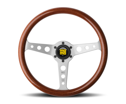 MOMO - Indy Steering Wheel 350 mm - Magoany Wood/Brshd Spokes