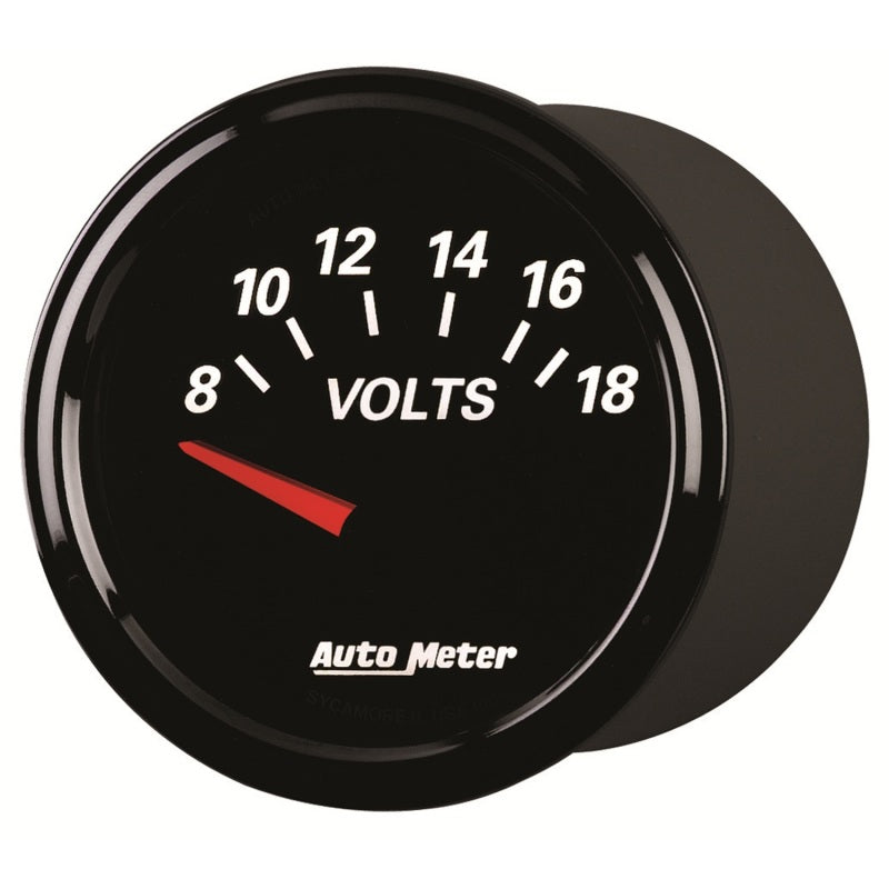 Autometer Designer Black II 52mm 18V Voltmeter Gauge