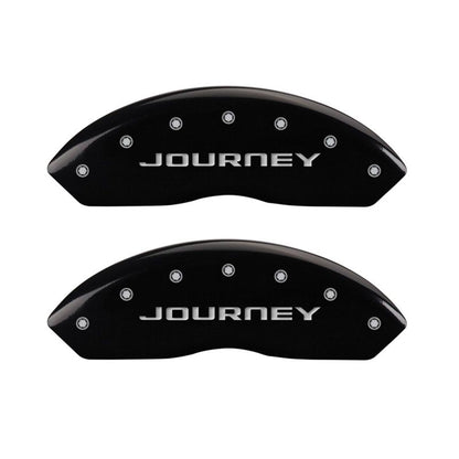 MGP 4 Caliper Covers Engraved Front & Rear With out stripes/Journey Black finish silver ch