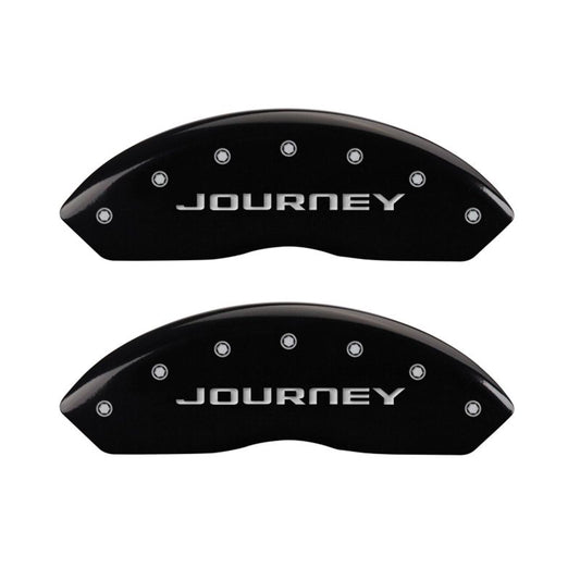 MGP 4 Caliper Covers Engraved Front & Rear With out stripes/Journey Black finish silver ch