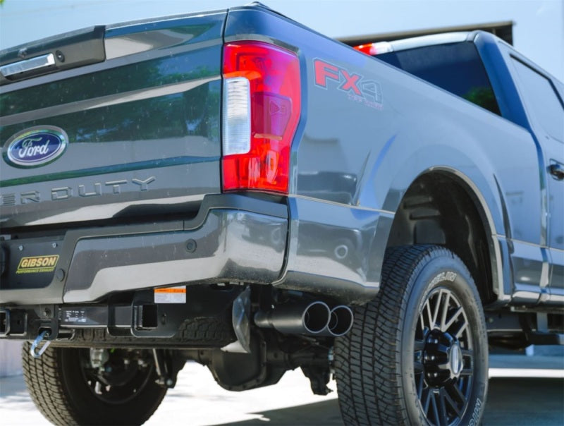 Gibson 20-21 Ford F250/F350 7.3L 3in Cat-Back Dual Sport Exhaust System Stainless - Black Elite