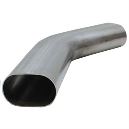 Granatelli 3in Oval Stainless Steel Horizontal 45 Deg Bend 4.5in Bend Radius Tubing